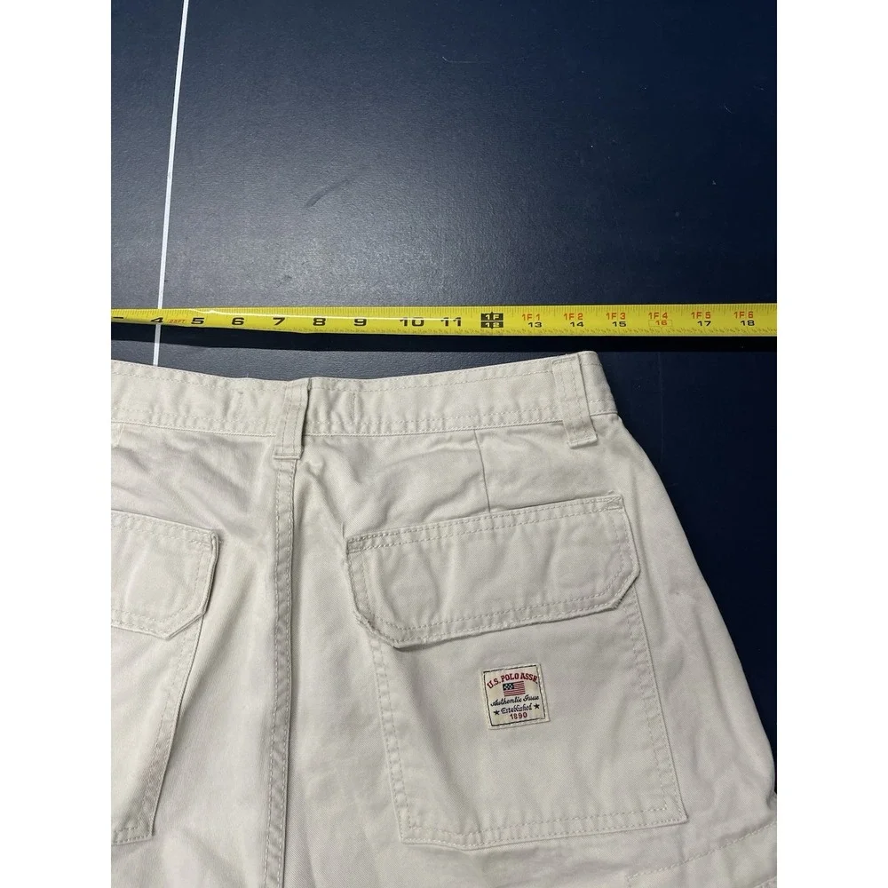 Vintage Y2K Baggy Tan US Polo Assn Cargo Carpenter Shorts Size 30